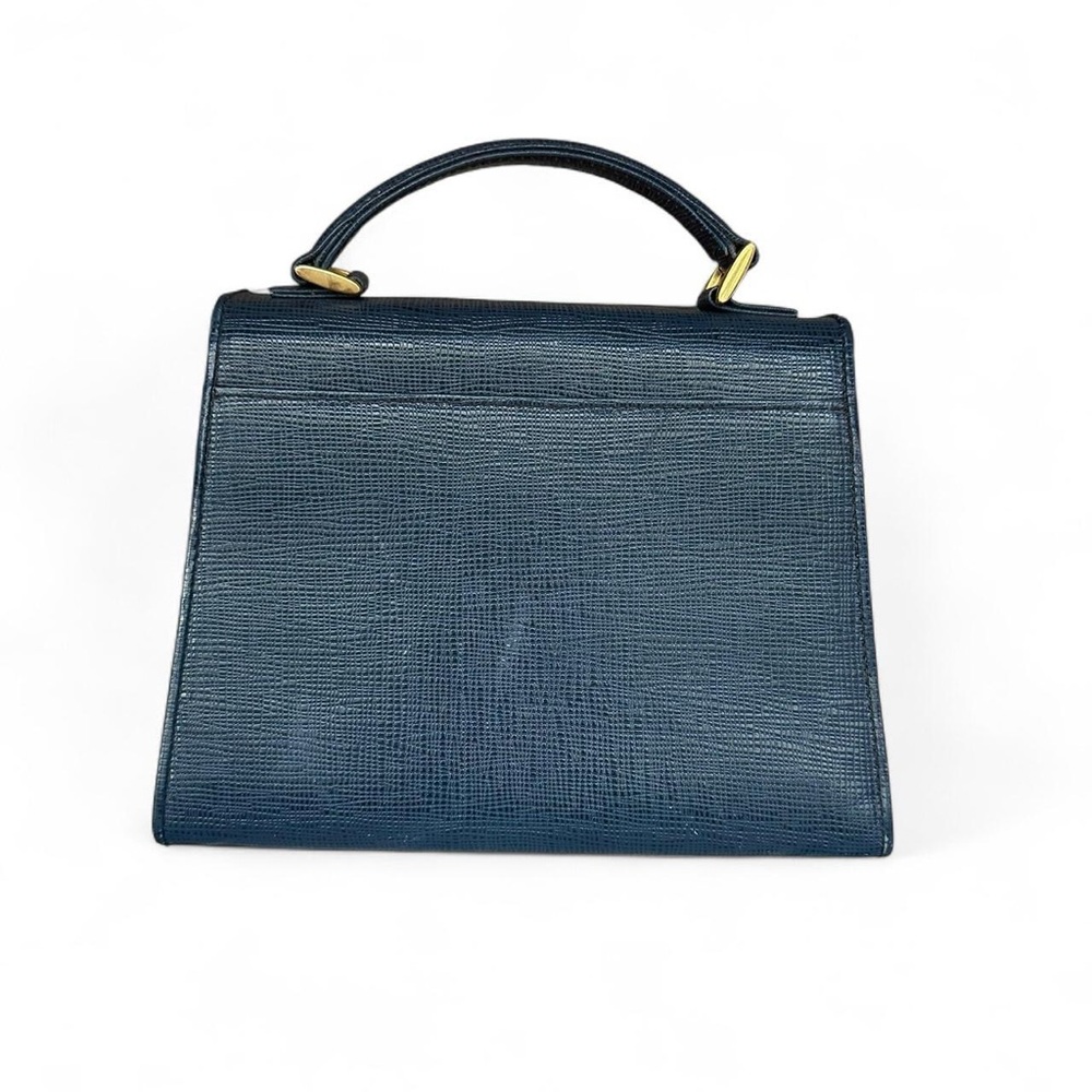 Vintage Courreges navy blue leather handbag - Picture 2 of 4